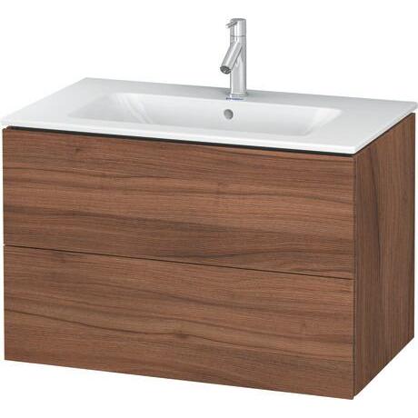 Duravit L-Cube 32" x 22" x 19" Walnut Two Drawer Wall-Mount Vanity Unit (LC624107979)