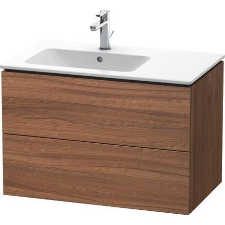 Duravit L-Cube 32" x 22" x 19" Walnut Two Drawer Wall-Mount Vanity Unit (LC629107979)