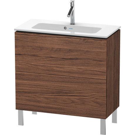 Duravit L-Cube 32" x 28" x 15" Walnut Dark Two Drawer Floorstanding Vanity Unit (LC667402121)