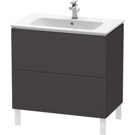 Duravit L-Cube 32" x 28" x 19" Graphite Two Drawer Floorstanding Vanity Unit (LC662608080)