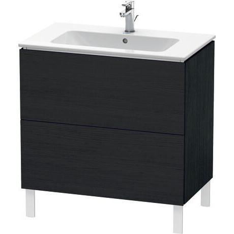 Duravit L-Cube 32" x 28" x 19" Oak Black Two Drawer Floorstanding Vanity Unit (LC662601616)