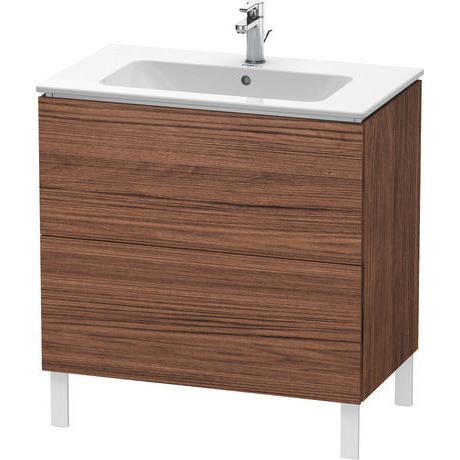 Duravit L-Cube 32" x 28" x 19" Walnut Dark Two Drawer Floorstanding Vanity Unit (LC662602121)