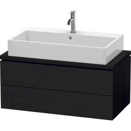Duravit L-Cube 36" x 16" x 19" Black Oak Two Drawer Vanity Unit for Console (LC580801616)