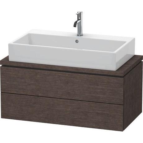 Duravit L-Cube 36" x 16" x 19" Dark Brushed Oak Two Drawer Vanity Unit for Console (LC580807272)