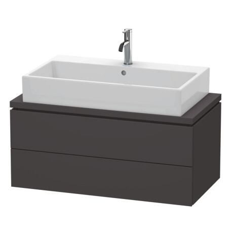 Duravit L-Cube 36" x 16" x 19" Graphite Two Drawer Vanity Unit for Console (LC580808080)