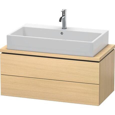 Duravit L-Cube 36" x 16" x 19" Mediterranean Oak Two Drawer Vanity Unit for Console (LC580807171)