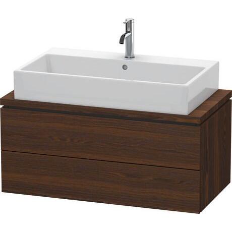Duravit L-Cube 36" x 16" x 19" Walnut Brushed Two Drawer Vanity Unit for Console (LC580806969)