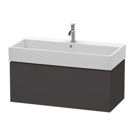 Duravit L-Cube 39" x 16" x 18" Graphite One Drawer Wall-Mount Vanity Unit (LC617808080)