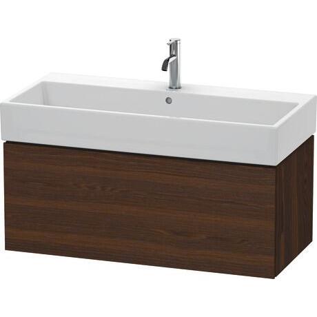 Duravit L-Cube 39" x 16" x 18" Walnut Brushed One Drawer Wall-Mount Vanity Unit (LC617806969)