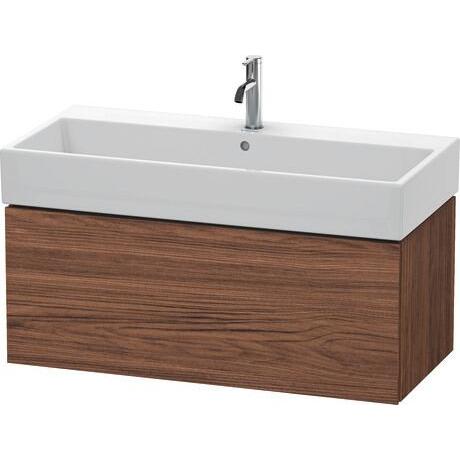 Duravit L-Cube 39" x 16" x 18" Walnut Dark One Drawer Wall-Mount Vanity Unit (LC617802121)