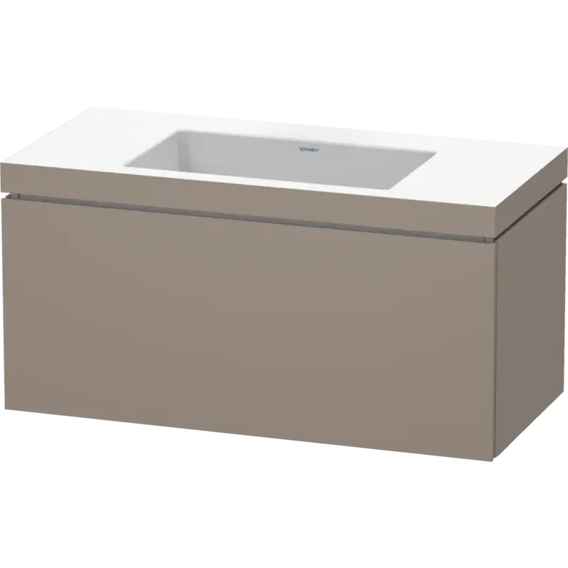 Duravit L-Cube 39" x 20" x 19" Basalt One Drawer C-Bonded Wall-Mount Vanity Kit (LC6918N4343)