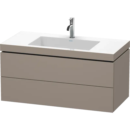 Duravit L-Cube 39" x 20" x 19" Basalt Two Drawer C-Bonded Wall-Mount Vanity Kit (LC6928O4343)
