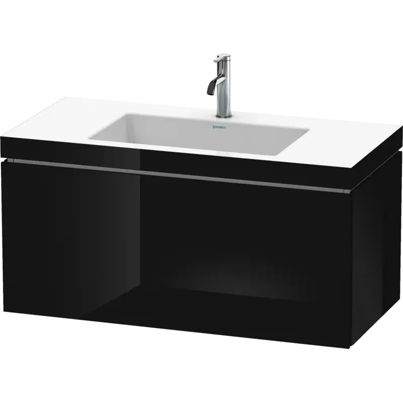 Duravit L-Cube 39" x 20" x 19" Black One Drawer C-Bonded Wall-Mount Vanity Kit (LC6918O4040)