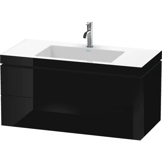 Duravit L-Cube 39" x 20" x 19" Black Two Drawer C-Bonded Wall-Mount Vanity Kit (LC6928O4040)