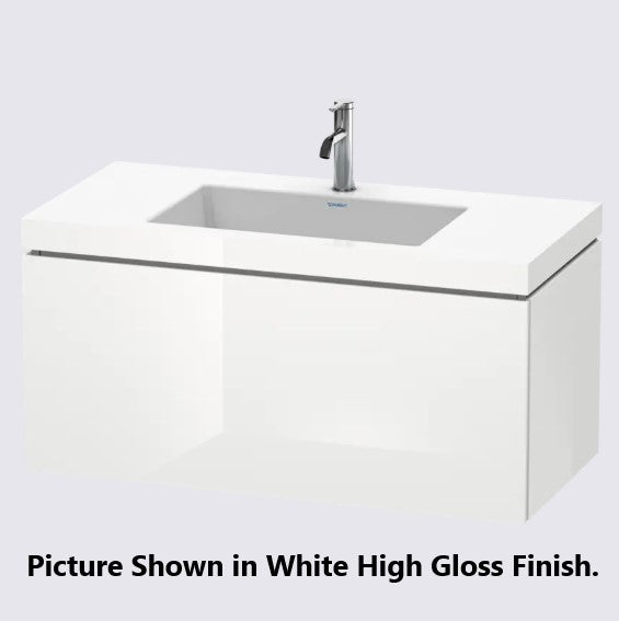 Duravit L-Cube 39" x 20" x 19" Brushed Oak One Drawer C-Bonded Wall-Mount Vanity Kit (LC6918O1212)