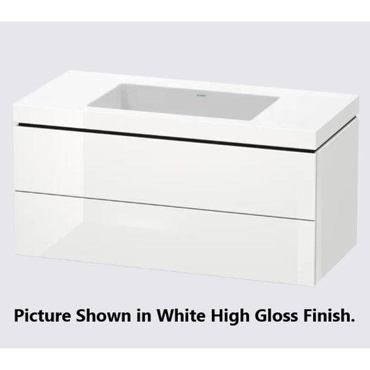 Duravit L-Cube 39" x 20" x 19" Stone Blue Two Drawer C-Bonded Wall-Mount Vanity Kit (LC6928N4747)