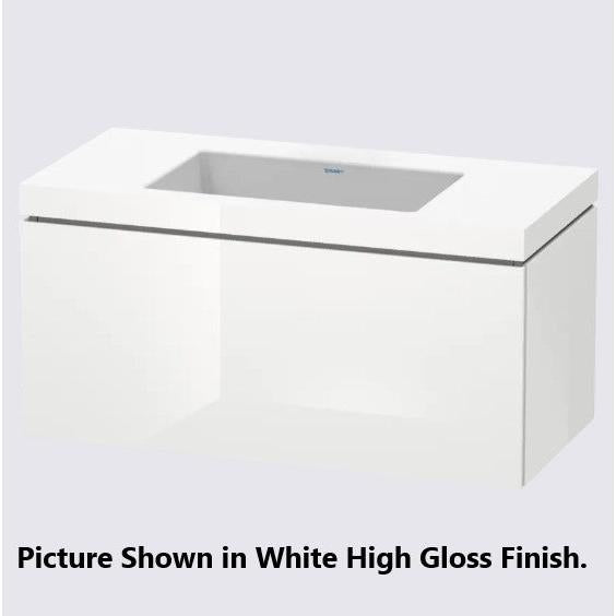 Duravit L-Cube 39" x 20" x 19" Cappuccino One Drawer C-Bonded Wall-Mount Vanity Kit (LC6918N8686)