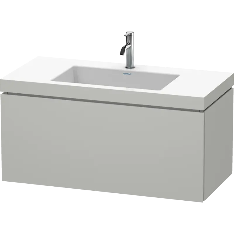 Duravit L-Cube 39" x 20" x 19" Concrete Gray One Drawer C-Bonded Wall-Mount Vanity Kit (LC6918O0707)