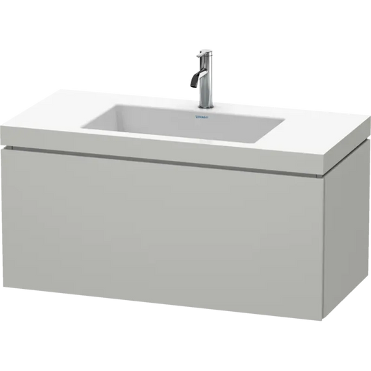 Duravit L-Cube 39" x 20" x 19" Concrete Gray One Drawer C-Bonded Wall-Mount Vanity Kit (LC6918O0707)