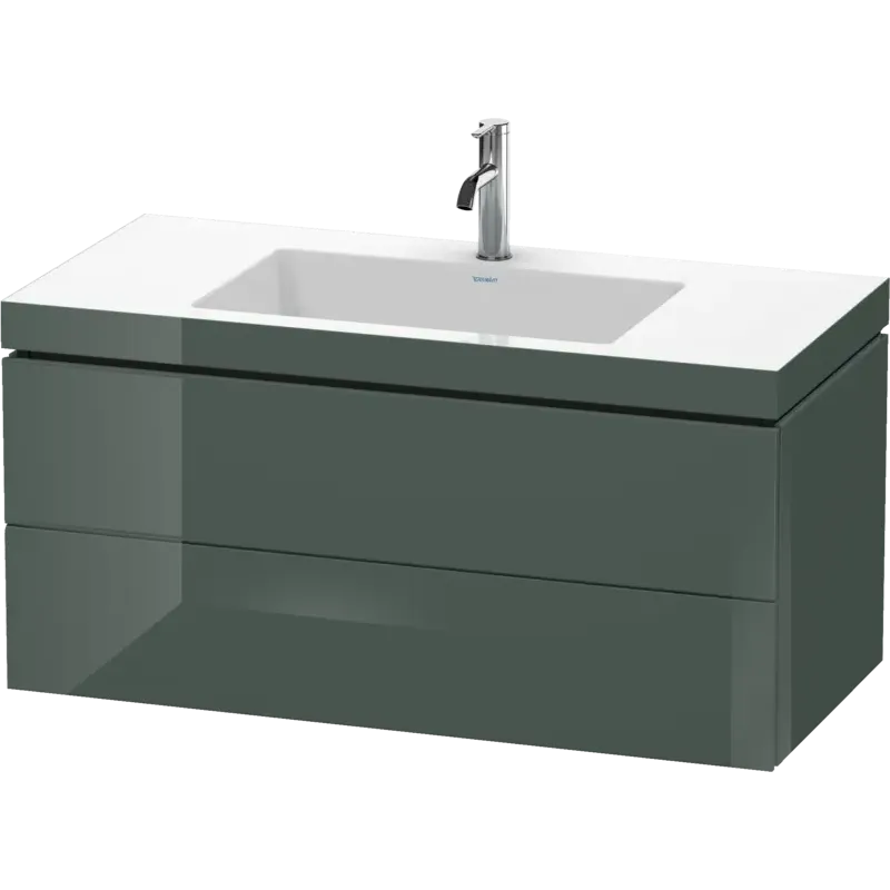 Duravit L-Cube 39" x 20" x 19" Dolomite Gray Two Drawer C-Bonded Wall-Mount Vanity Kit (LC6928O3838)
