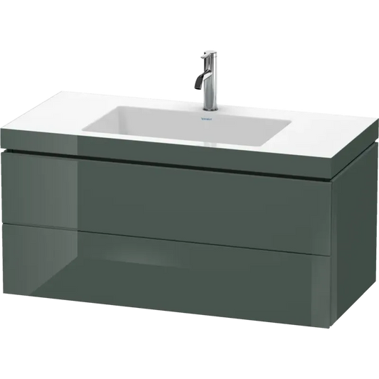 Duravit L-Cube 39" x 20" x 19" Dolomite Gray Two Drawer C-Bonded Wall-Mount Vanity Kit (LC6928O3838)