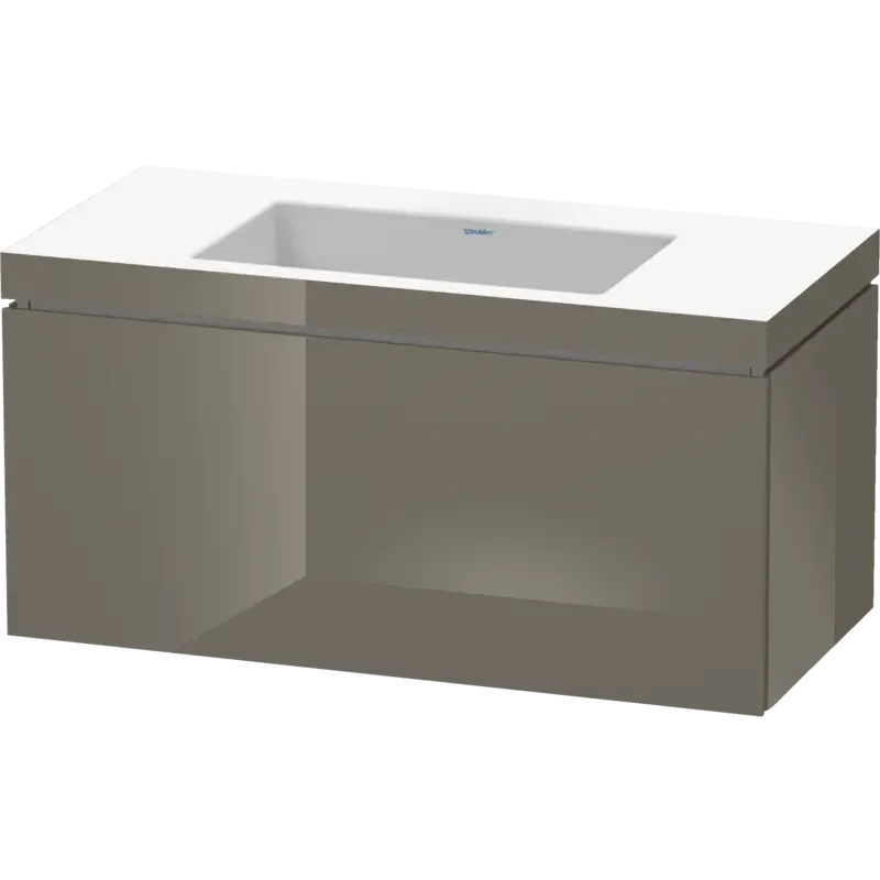 Duravit L-Cube 39" x 20" x 19" Flannel Gray One Drawer C-Bonded Wall-Mount Vanity Kit (LC6918N8989)