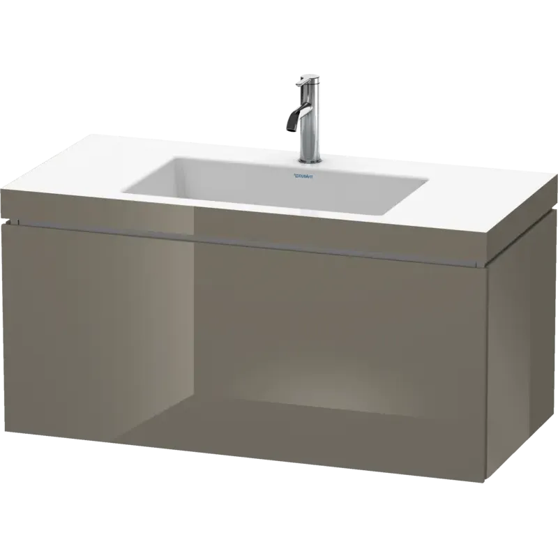 Duravit L-Cube 39" x 20" x 19" Flannel Gray One Drawer C-Bonded Wall-Mount Vanity Kit (LC6918O8989)