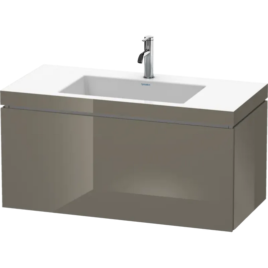 Duravit L-Cube 39" x 20" x 19" Flannel Gray One Drawer C-Bonded Wall-Mount Vanity Kit (LC6918O8989)