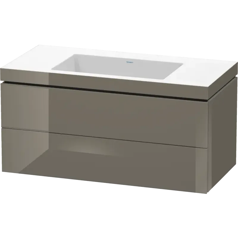 Duravit L-Cube 39" x 20" x 19" Flannel Gray Two Drawer C-Bonded Wall-Mount Vanity Kit (LC6928N8989)