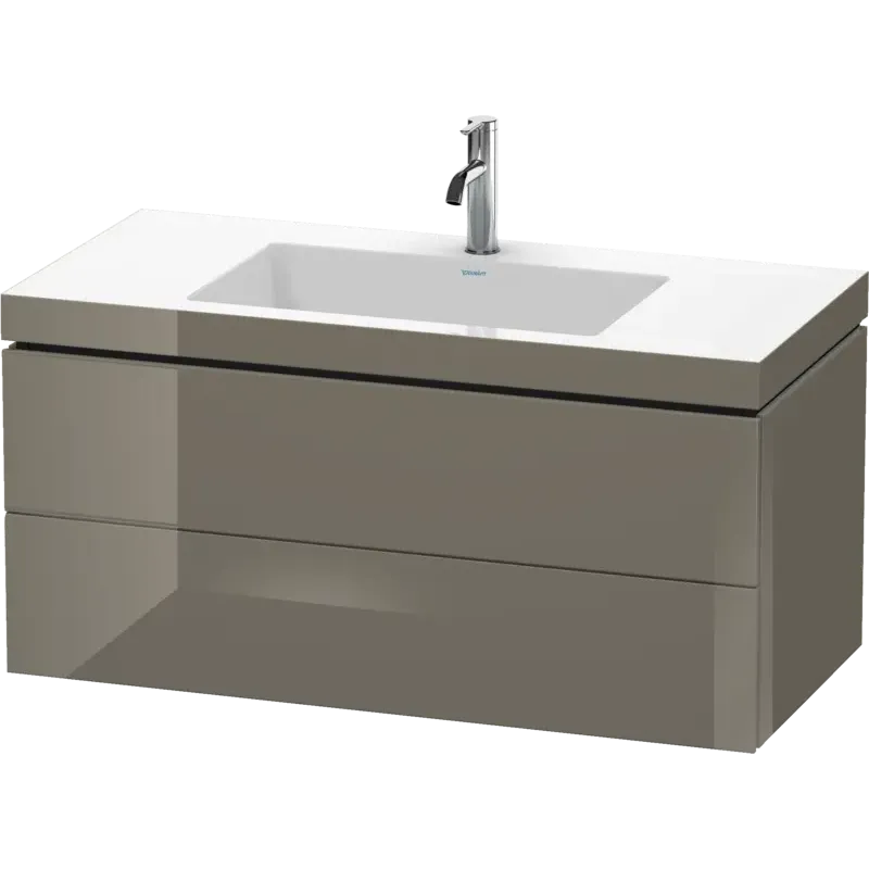 Duravit L-Cube 39" x 20" x 19" Flannel Gray Two Drawer C-Bonded Wall-Mount Vanity Kit (LC6928O8989)