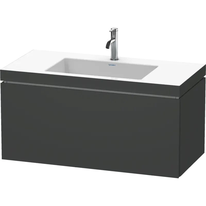 Duravit L-Cube 39" x 20" x 19" Graphite One Drawer C-Bonded Wall-Mount Vanity Kit (LC6918O4949)