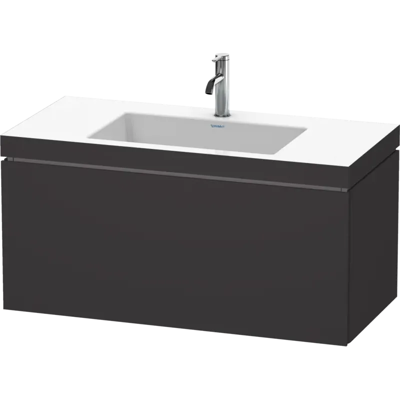 Duravit L-Cube 39" x 20" x 19" Graphite One Drawer C-Bonded Wall-Mount Vanity Kit (LC6918O8080)