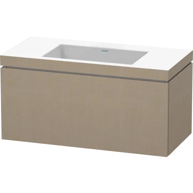Duravit L-Cube 39" x 20" x 19" Linen One Drawer C-Bonded Wall-Mount Vanity Kit (LC6918N7575)