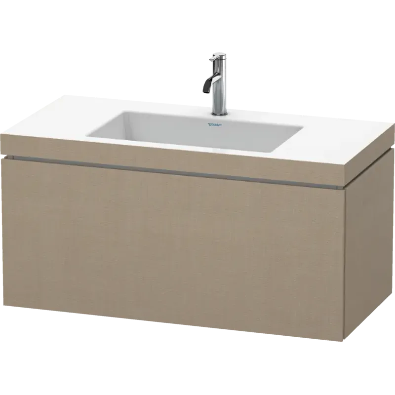 Duravit L-Cube 39" x 20" x 19" Linen One Drawer C-Bonded Wall-Mount Vanity Kit (LC6918O7575)