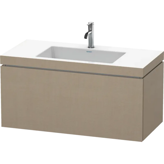 Duravit L-Cube 39" x 20" x 19" Linen One Drawer C-Bonded Wall-Mount Vanity Kit (LC6918O7575)