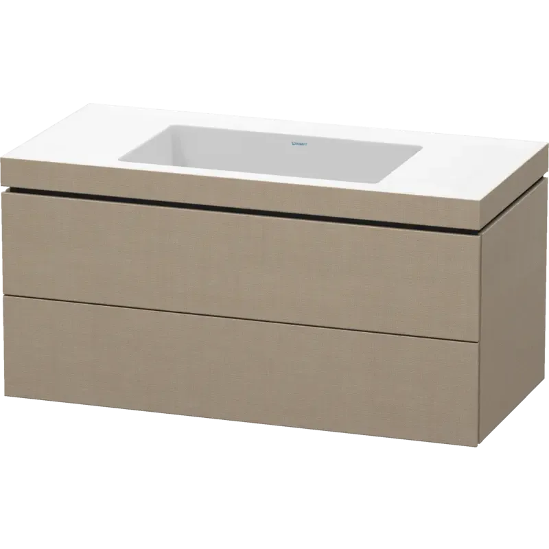 Duravit L-Cube 39" x 20" x 19" Linen Two Drawer C-Bonded Wall-Mount Vanity Kit (LC6928N7575)