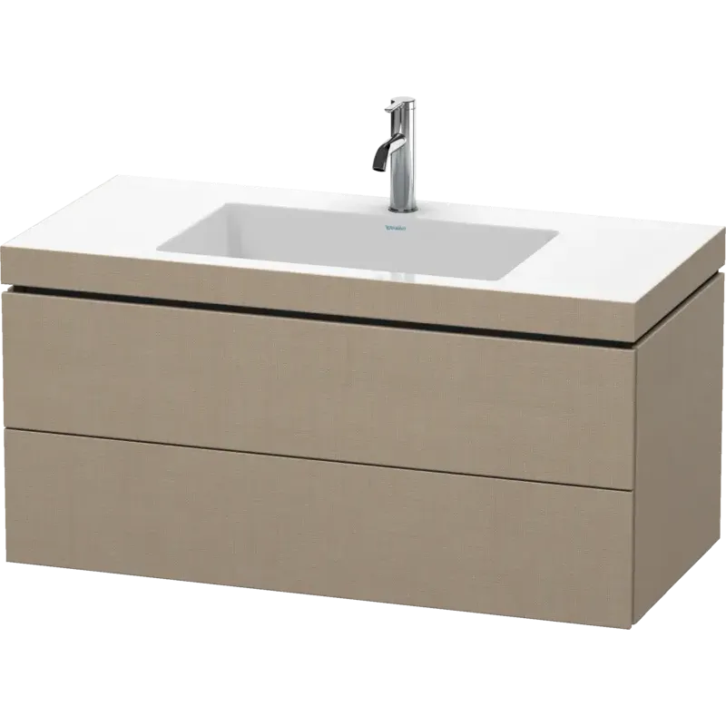 Duravit L-Cube 39" x 20" x 19" Linen Two Drawer C-Bonded Wall-Mount Vanity Kit (LC6928O7575)
