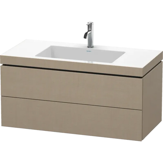 Duravit L-Cube 39" x 20" x 19" Linen Two Drawer C-Bonded Wall-Mount Vanity Kit (LC6928O7575)