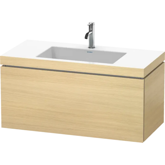 Duravit L-Cube 39" x 20" x 19" Mediterranean Oak One Drawer C-Bonded Wall-Mount Vanity Kit (LC6918O7171)