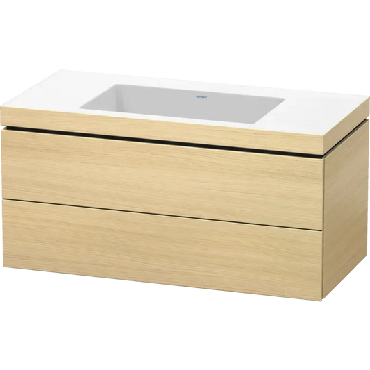Duravit L-Cube 39" x 20" x 19" Mediterranean Oak Two Drawer C-Bonded Wall-Mount Vanity Kit (LC6928N7171)
