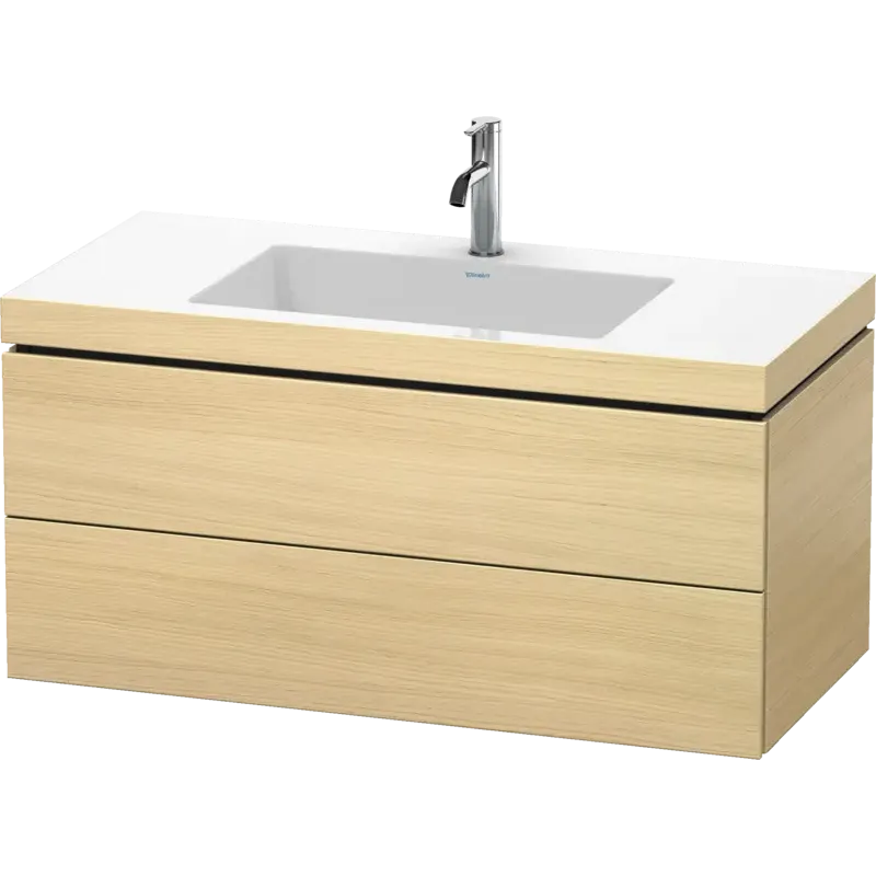 Duravit L-Cube 39" x 20" x 19" Mediterranean Oak Two Drawer C-Bonded Wall-Mount Vanity Kit (LC6928O7171)