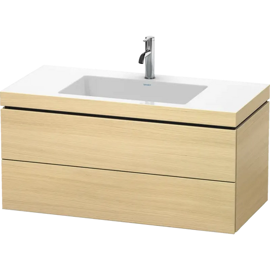 Duravit L-Cube 39" x 20" x 19" Mediterranean Oak Two Drawer C-Bonded Wall-Mount Vanity Kit (LC6928O7171)