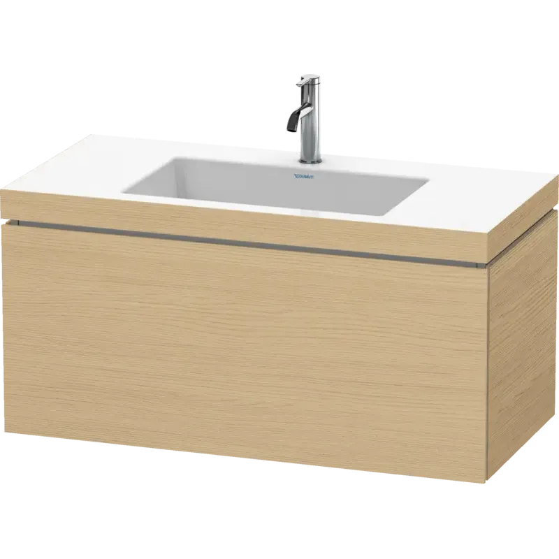 Duravit L-Cube 39" x 20" x 19" Natural Oak One Drawer C-Bonded Wall-Mount Vanity Kit (LC6918O3030)