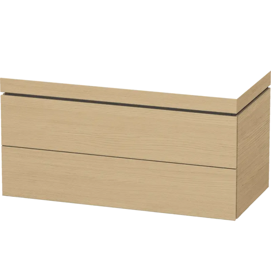 Duravit L-Cube 39" x 20" x 19" Natural Oak Two Drawer C-Bonded Wall-Mount Vanity Kit (LC6928N3030)