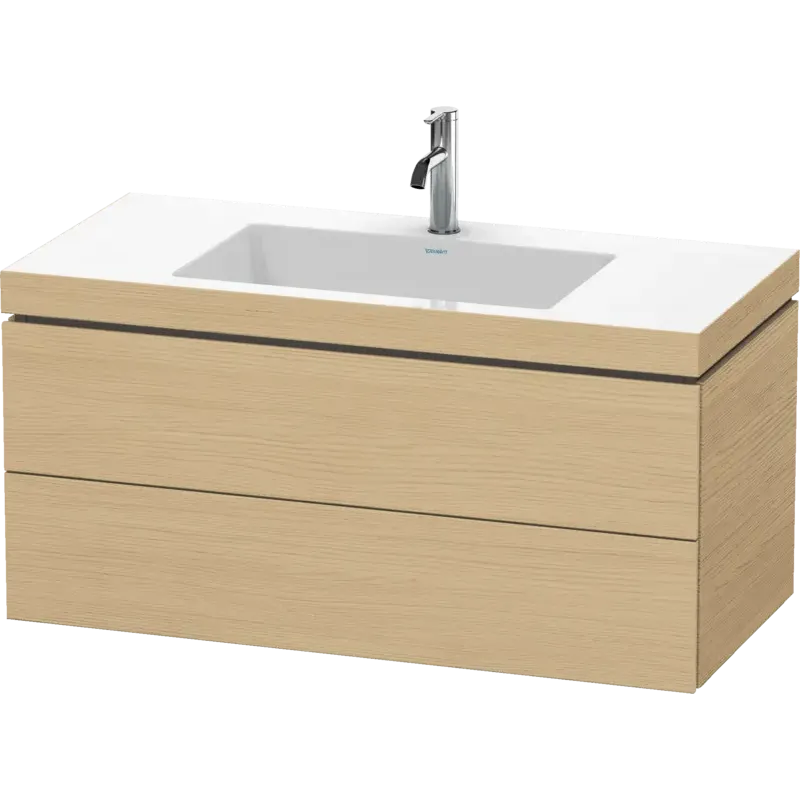 Duravit L-Cube 39" x 20" x 19" Natural Oak Two Drawer C-Bonded Wall-Mount Vanity Kit (LC6928O3030)