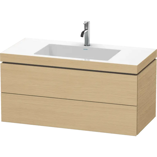 Duravit L-Cube 39" x 20" x 19" Natural Oak Two Drawer C-Bonded Wall-Mount Vanity Kit (LC6928O3030)