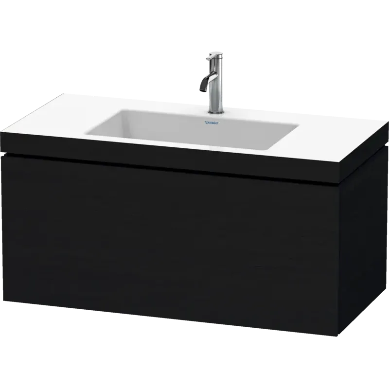 Duravit L-Cube 39" x 20" x 19" Oak Black One Drawer C-Bonded Wall-Mount Vanity Kit (LC6918O1616)