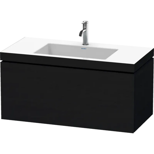 Duravit L-Cube 39" x 20" x 19" Oak Black One Drawer C-Bonded Wall-Mount Vanity Kit (LC6918O1616)
