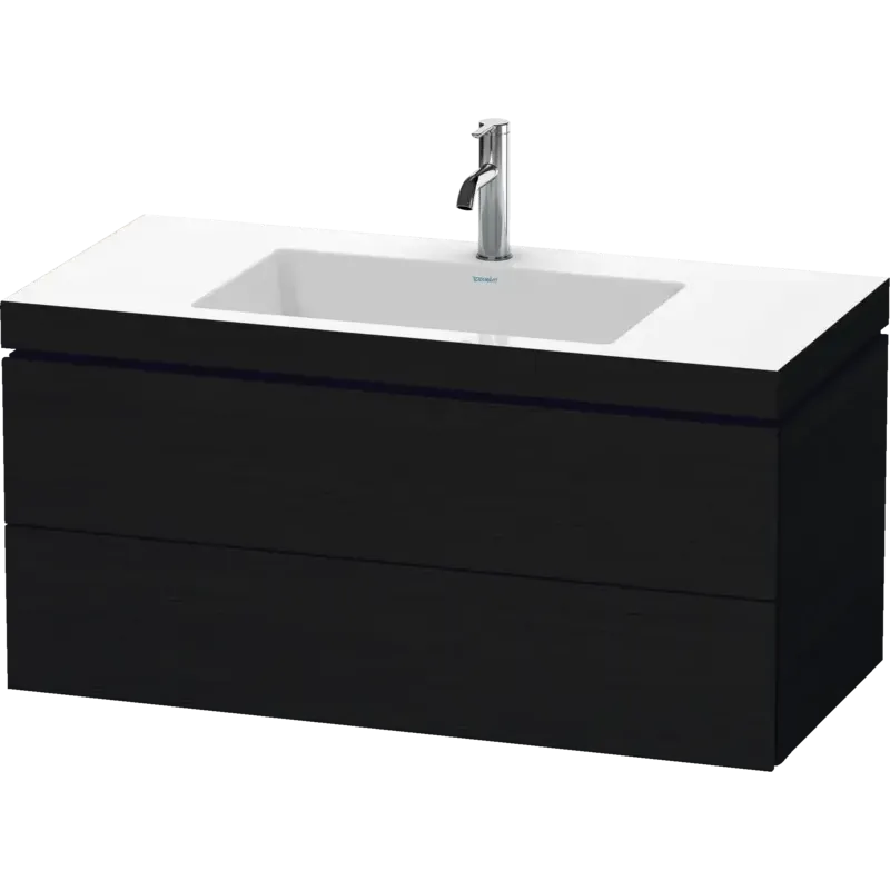 Duravit L-Cube 39" x 20" x 19" Oak Black Two Drawer C-Bonded Wall-Mount Vanity Kit (LC6928O1616)