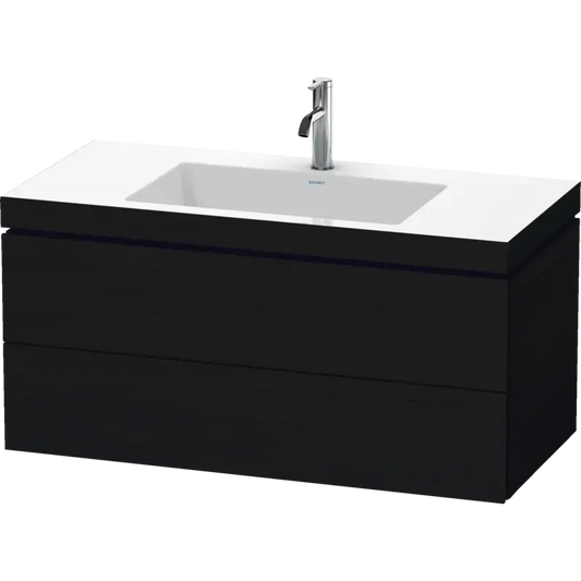 Duravit L-Cube 39" x 20" x 19" Oak Black Two Drawer C-Bonded Wall-Mount Vanity Kit (LC6928O1616)